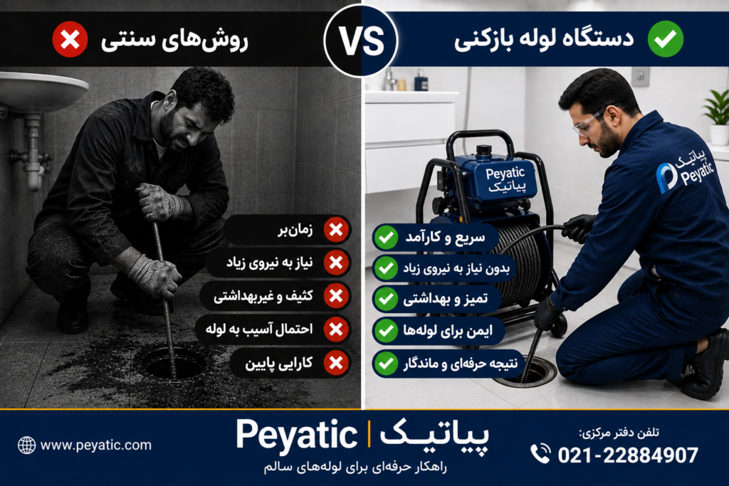 تفاوت دستگاه لوله بازکنی با روشهای سنتی